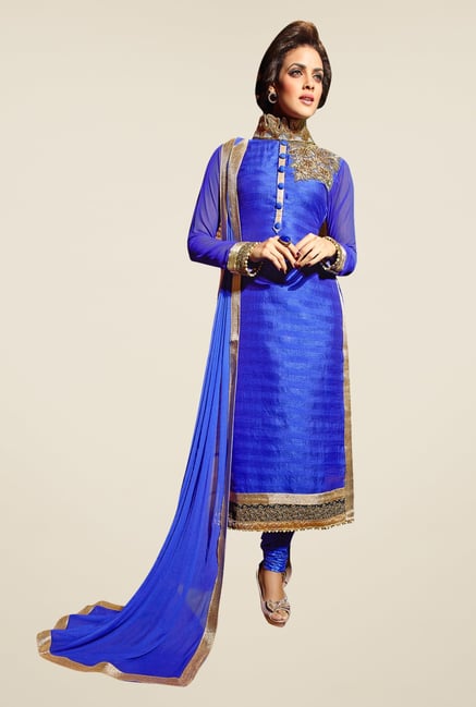 Triveni Blue Embroidered Salwar Kameez Triveni Blue Embroidered Salwar Kameez