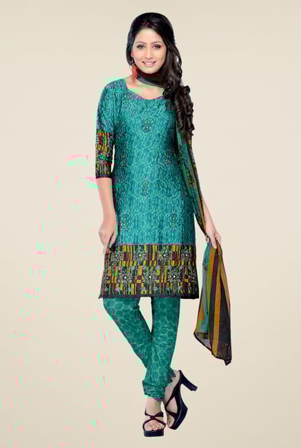 Triveni Green Printed Salwar Kameez Triveni Green Printed Salwar Kameez