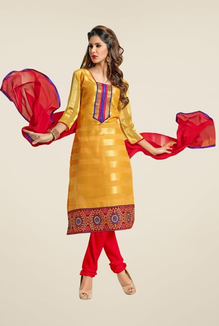 Triveni Yellow Embroidered Salwar Kameez Triveni Yellow Embroidered Salwar Kameez