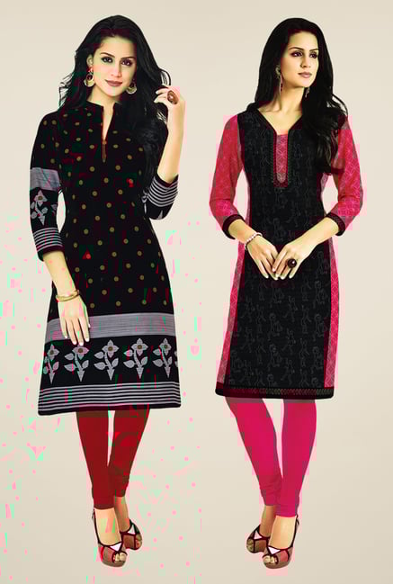 Salwar Studio Black Kurtis (Pack Of 2) Salwar Studio Black Kurtis (Pack Of 2)