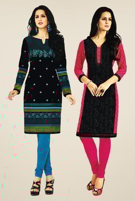 Salwar Studio Black Kurtis (Pack Of 2) Salwar Studio Black Kurtis (Pack Of 2)