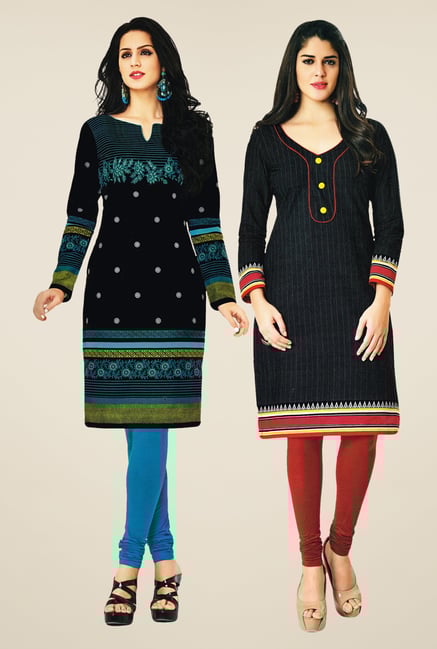 Salwar Studio Black Kurtis (Pack Of 2) Salwar Studio Black Kurtis (Pack Of 2)