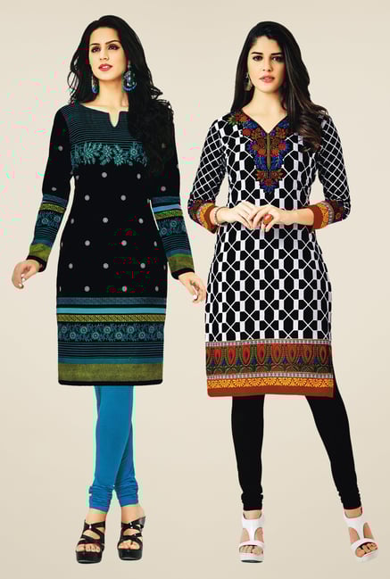 Salwar Studio Black Kurtis (Pack Of 2) Salwar Studio Black Kurtis (Pack Of 2)