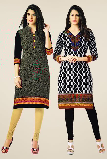 Salwar Studio Black Kurtis (Pack Of 2) Salwar Studio Black Kurtis (Pack Of 2)
