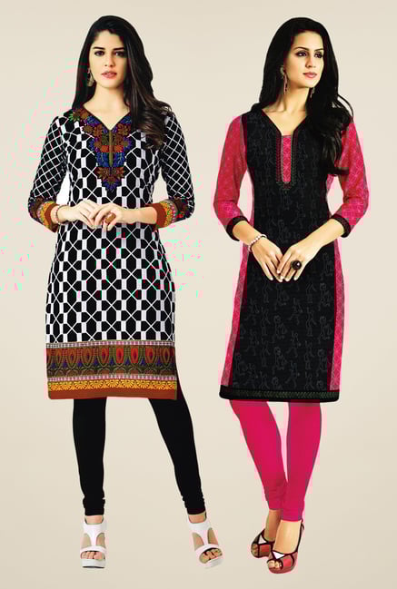 Salwar Studio Black Kurtis (Pack Of 2) Salwar Studio Black Kurtis (Pack Of 2)