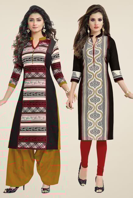 Salwar Studio Black Kurtis (Pack Of 2) Salwar Studio Black Kurtis (Pack Of 2)