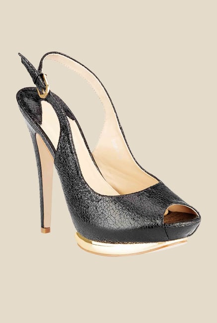 Tresmode Glamsan Black Back Strap Stilettos Tresmode Glamsan Black Back Strap Stilettos