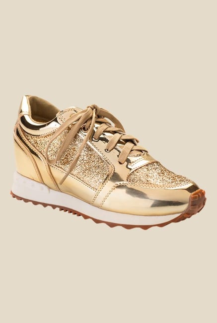 Tresmode Toshine Gold & White Sneakers Tresmode Toshine Gold & White Sneakers