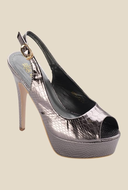 Tresmode Ramp Pewter Back Strap Stilettos Tresmode Ramp Pewter Back Strap Stilettos