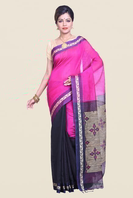 Bengal Handloom Pink Cotton Silk Ghicha Saree Bengal Handloom Pink Cotton Silk Ghicha Saree