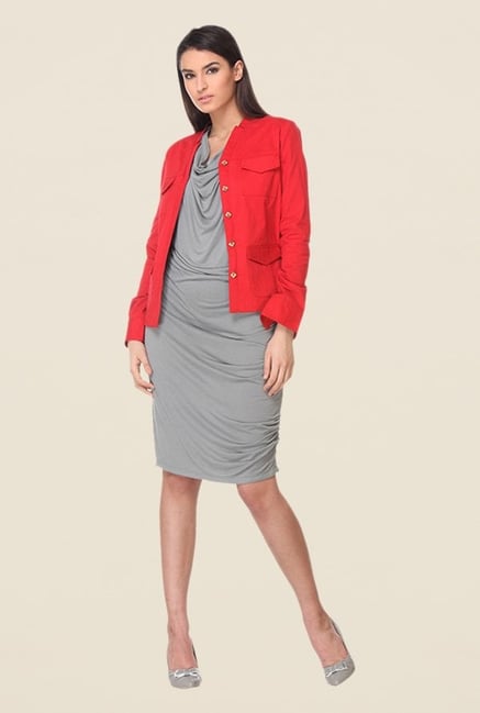 Kaaryah Red Solid Jacket Kaaryah Red Solid Jacket