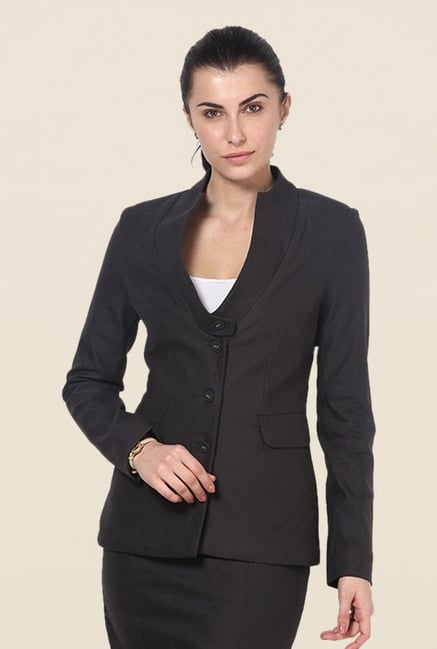 Kaaryah Black Solid Jacket Kaaryah Black Solid Jacket
