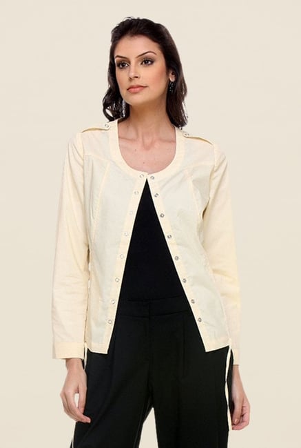 Kaaryah Yellow Solid Jacket Kaaryah Yellow Solid Jacket