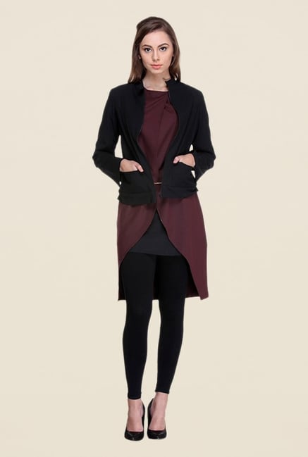 Kaaryah Wine Solid Dress Kaaryah Wine Solid Dress