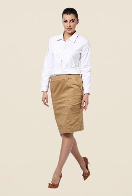 Kaaryah White Solid Relaxed Fit Shirt Kaaryah White Solid Relaxed Fit Shirt