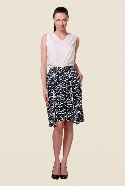 Kaaryah Navy Polka Dot Skirt Kaaryah Navy Polka Dot Skirt