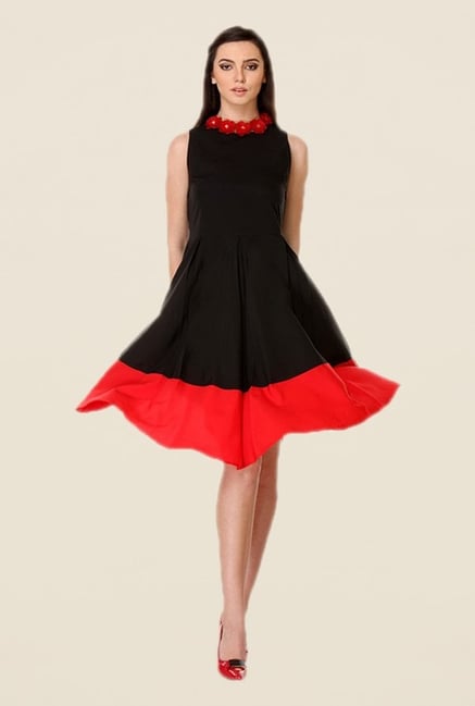 Kaaryah Black & Red Solid Dress Kaaryah Black & Red Solid Dress
