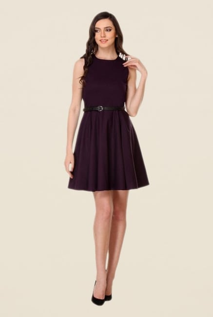 Kaaryah Purple Solid Dress Kaaryah Purple Solid Dress