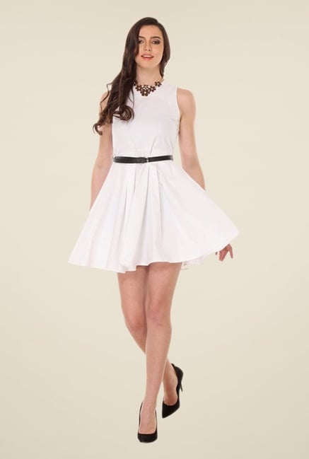 Kaaryah White Solid Dress Kaaryah White Solid Dress