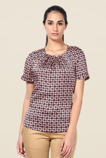 Kaaryah Red Floral Print Top Kaaryah Red Floral Print Top