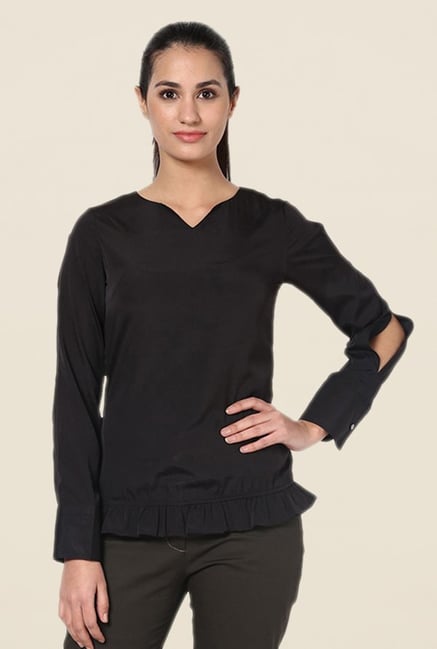 Kaaryah Black Solid Top Kaaryah Black Solid Top