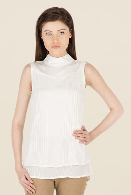 Kaaryah Off White Solid Top Kaaryah Off White Solid Top