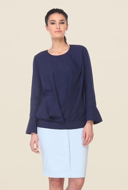 Kaaryah Navy Solid Top Kaaryah Navy Solid Top