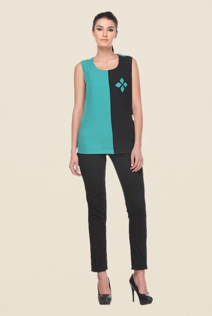 Kaaryah Teal Solid Top Kaaryah Teal Solid Top