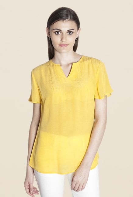 Kaaryah Yellow Solid Top Kaaryah Yellow Solid Top