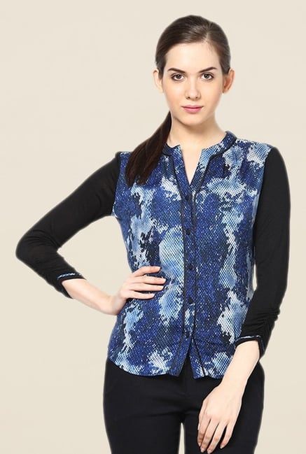 Kaaryah Blue Printed Top Kaaryah Blue Printed Top