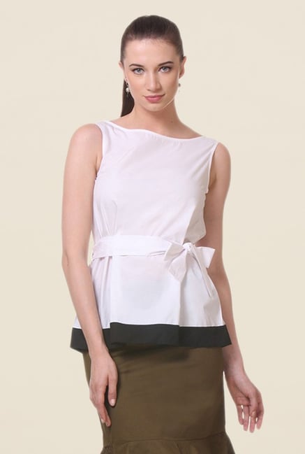 Kaaryah White Solid Top Kaaryah White Solid Top