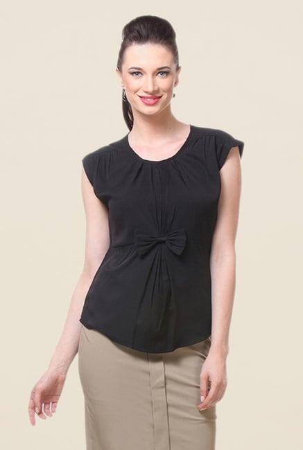 Kaaryah Black Solid Top Kaaryah Black Solid Top