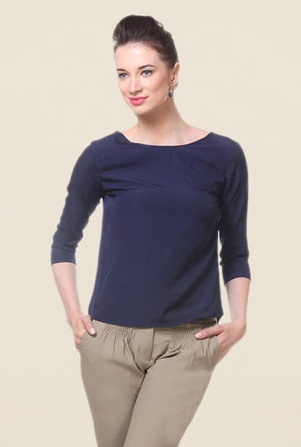 Kaaryah Navy Solid Top Kaaryah Navy Solid Top