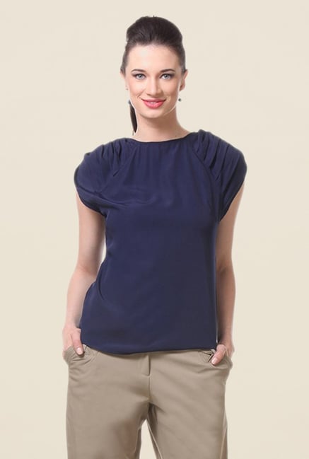 Kaaryah Navy Solid Top Kaaryah Navy Solid Top
