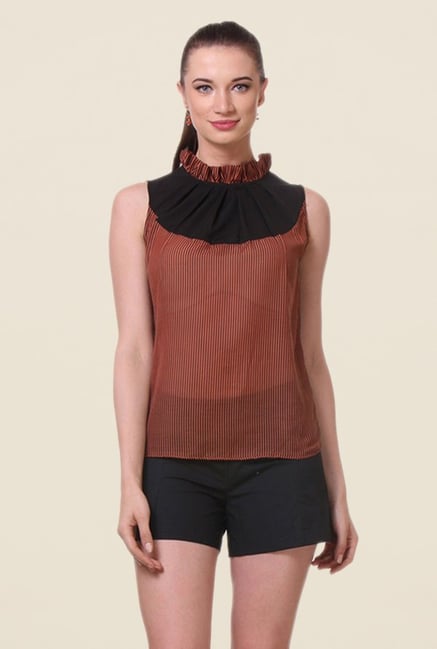 Kaaryah Orange Striped Top Kaaryah Orange Striped Top