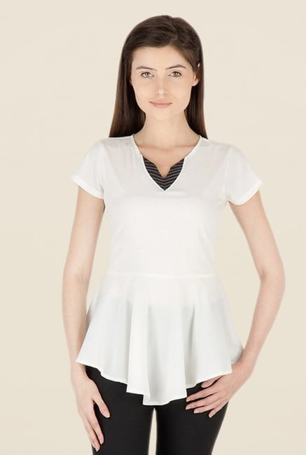Kaaryah White Solid Top Kaaryah White Solid Top