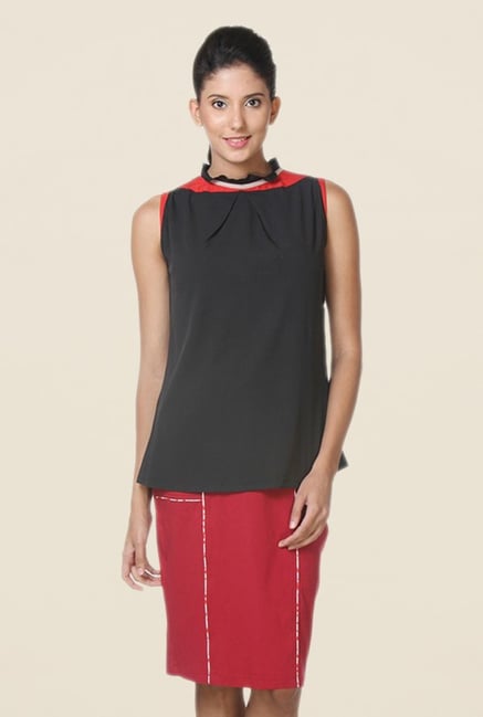 Kaaryah Black Solid Top Kaaryah Black Solid Top