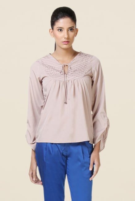 Kaaryah Beige Solid Top Kaaryah Beige Solid Top