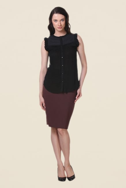 Kaaryah Black Solid Top Kaaryah Black Solid Top