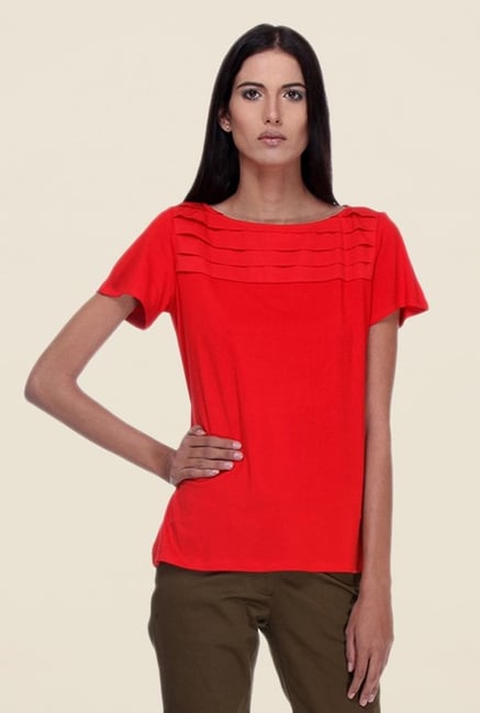 Kaaryah Red Solid Top Kaaryah Red Solid Top