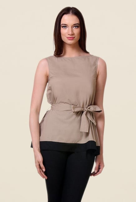 Kaaryah Beige Solid Top Kaaryah Beige Solid Top
