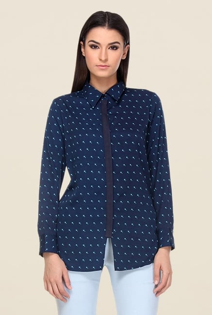 Kaaryah Blue Printed Top Kaaryah Blue Printed Top