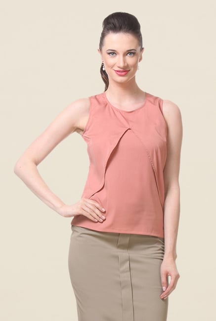 Kaaryah Peach Solid Top Kaaryah Peach Solid Top