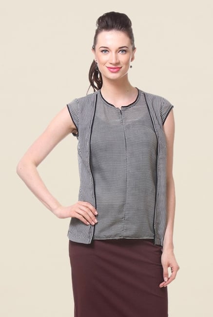 Kaaryah Black Striped Top Kaaryah Black Striped Top