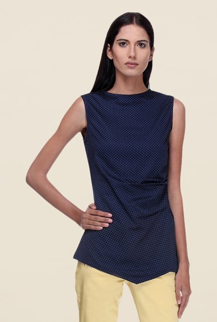 Kaaryah Navy Printed Top Kaaryah Navy Printed Top