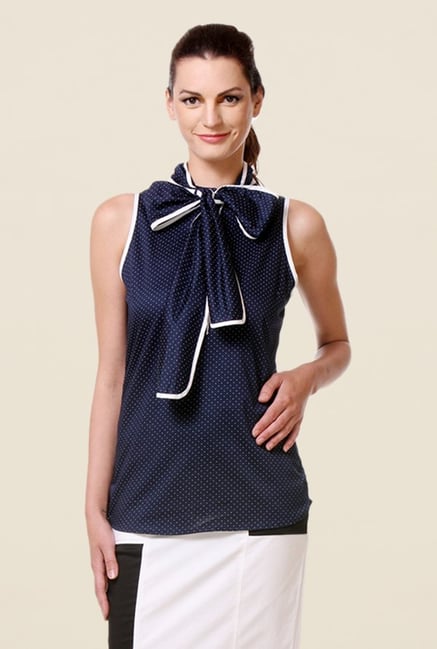 Kaaryah Navy Printed Top Kaaryah Navy Printed Top