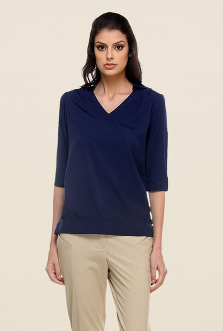 Kaaryah Blue Solid Top Kaaryah Blue Solid Top