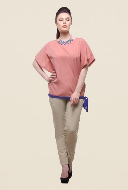 Kaaryah Peach Solid Top Kaaryah Peach Solid Top