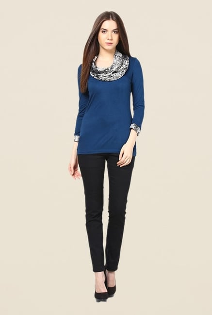Kaaryah Navy Solid Top Kaaryah Navy Solid Top