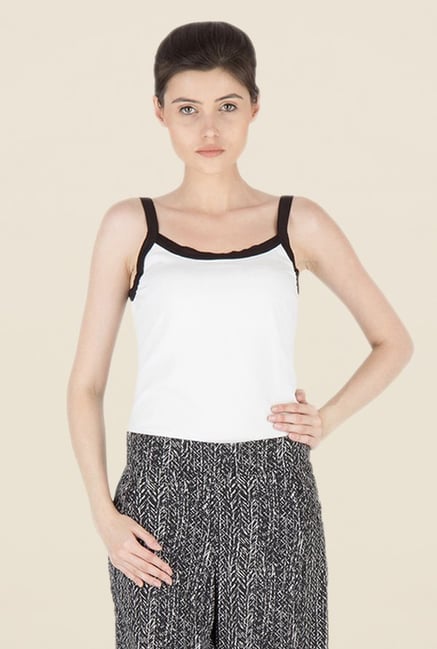 Kaaryah White Solid Cami Top Kaaryah White Solid Cami Top